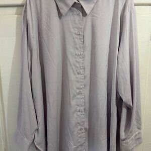 Lane Bryant Oversized Button Up Blouse Tunic Light Purple - Lavender, Size 26/28